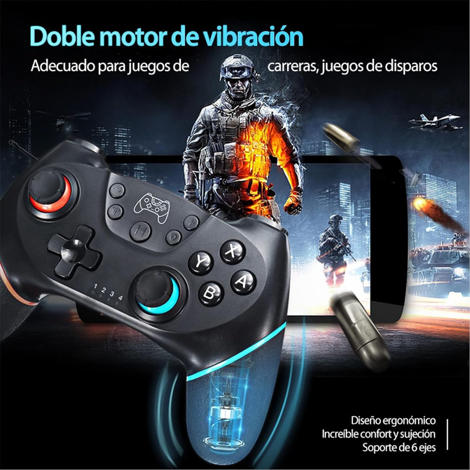 Foto 7 pulgar | Control Inalámbrico Pro para Nintendo Switch Fotgear Joystick Remoto Bluetooth