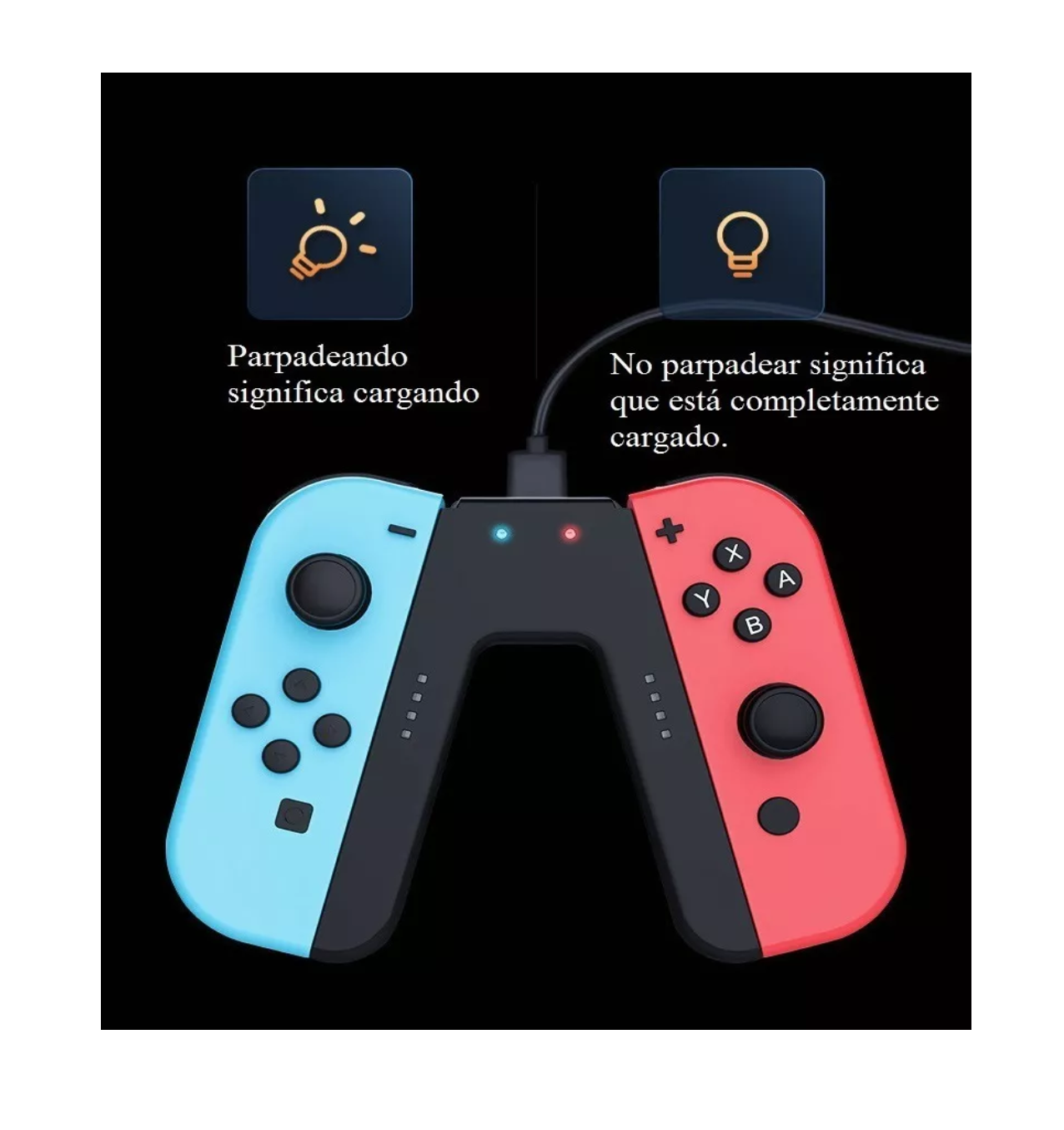 Foto 4 pulgar | Cargador para Mando Nintendo Switch Agarre de Carga Azul