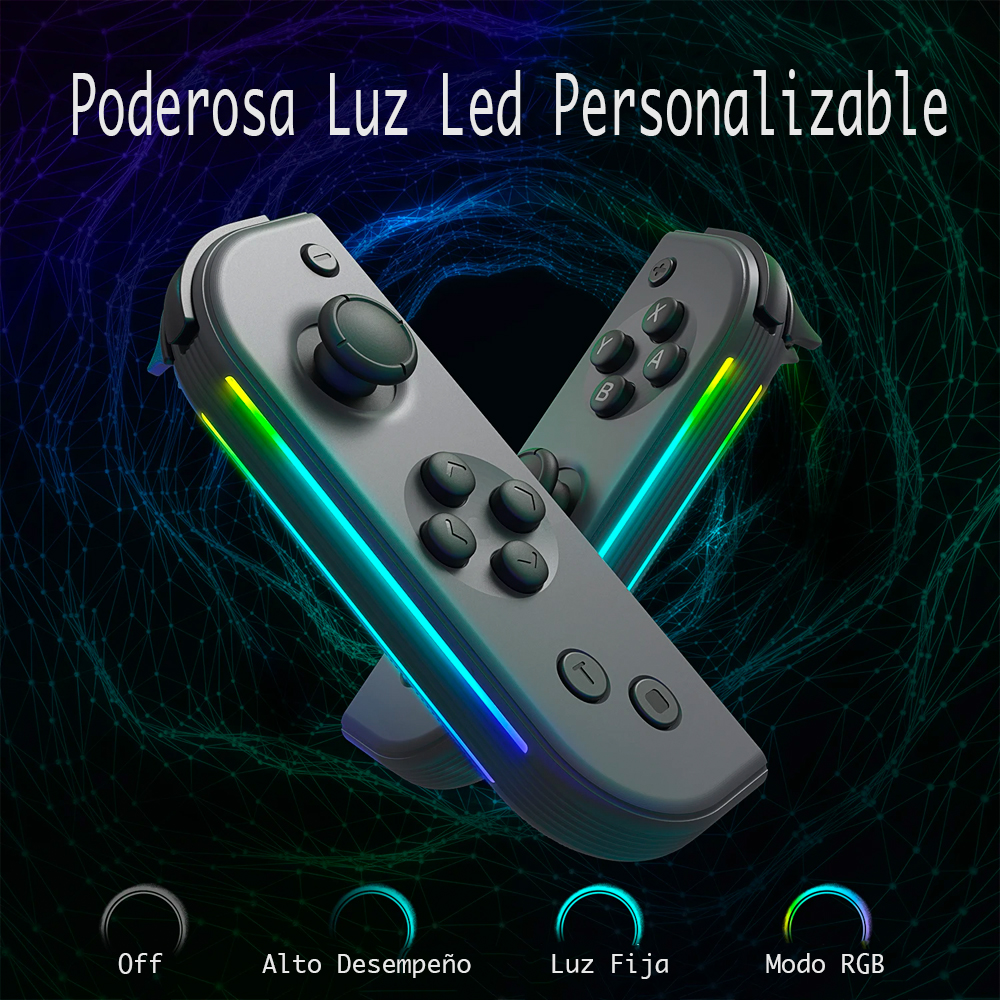 Foto 5 pulgar | Joy Cons Genéricos con Luz RGB y Botón Turbo para Nintendo Switch