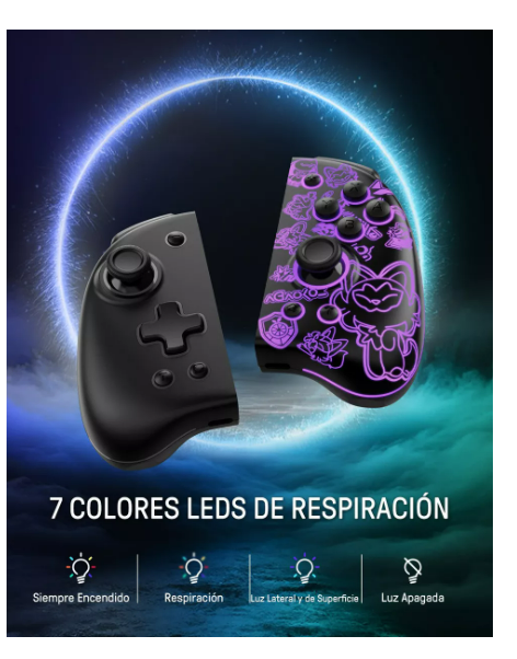 Foto 5 pulgar | Joystick Funlab Luminous Switch Joypad Inalámbrico Control Para Nintendo Switch Color Negro