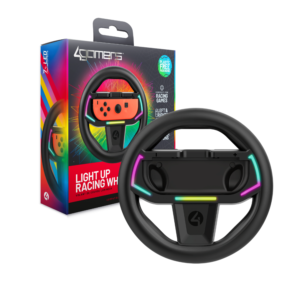 Foto 2 pulgar | Volante De Carreras 4gamers Racing Wheel Led: Compatible Con Joy-con De Nintendo Switch