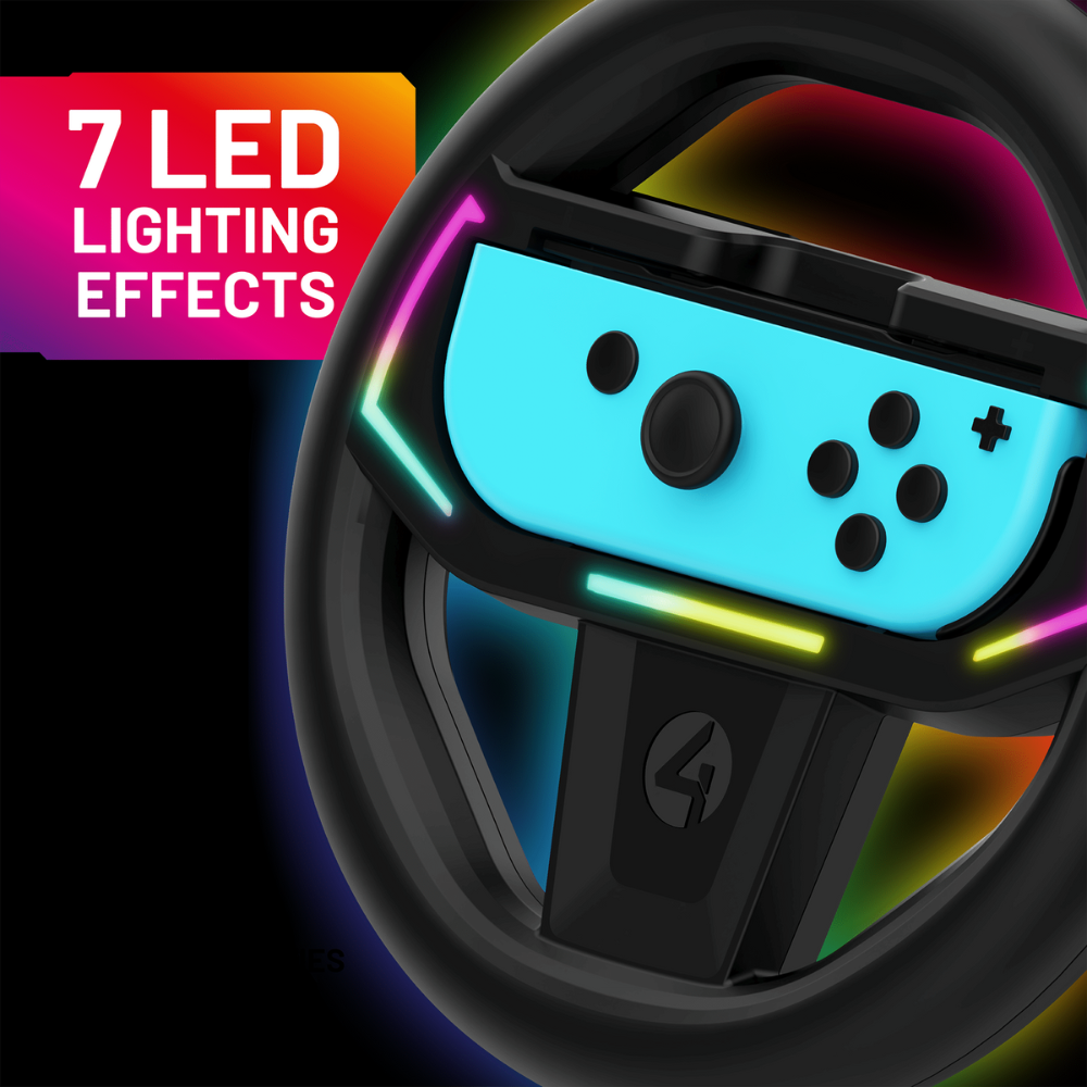 Foto 5 pulgar | Volante De Carreras 4gamers Racing Wheel Led: Compatible Con Joy-con De Nintendo Switch