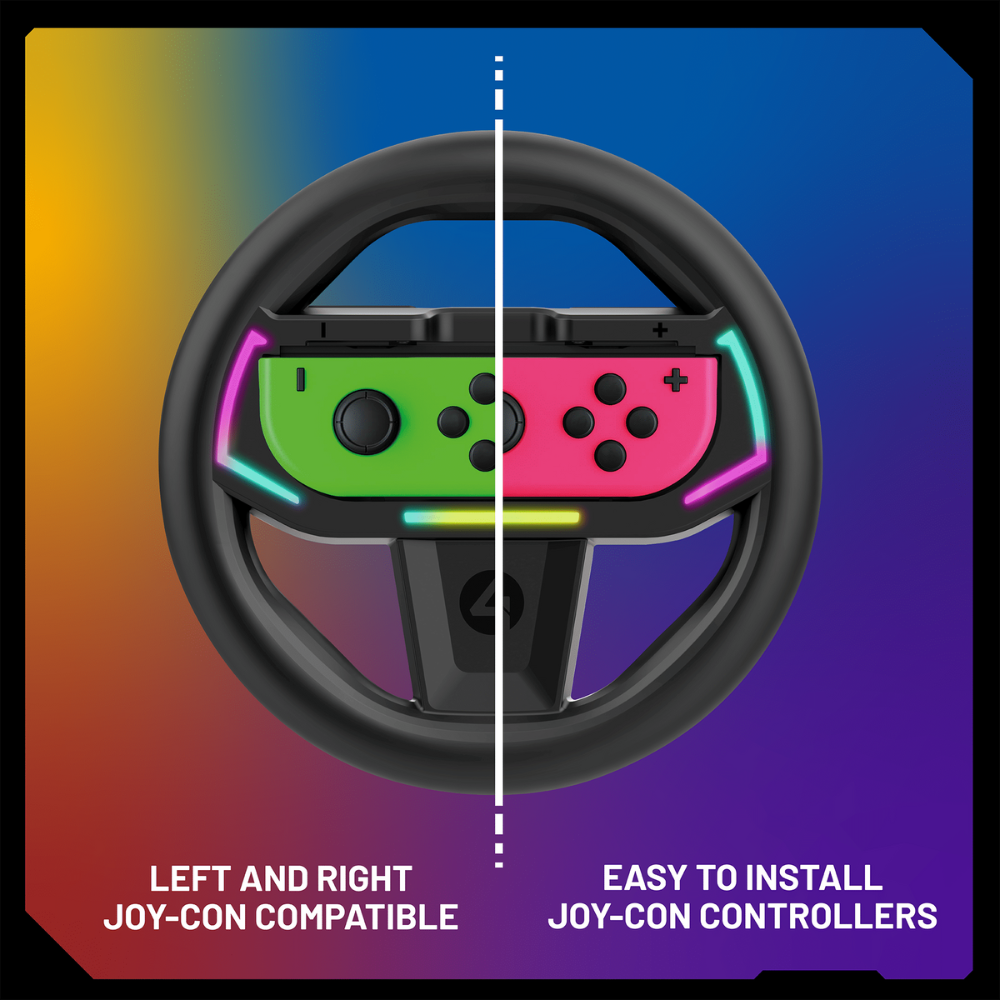 Foto 6 pulgar | Volante De Carreras 4gamers Racing Wheel Led: Compatible Con Joy-con De Nintendo Switch