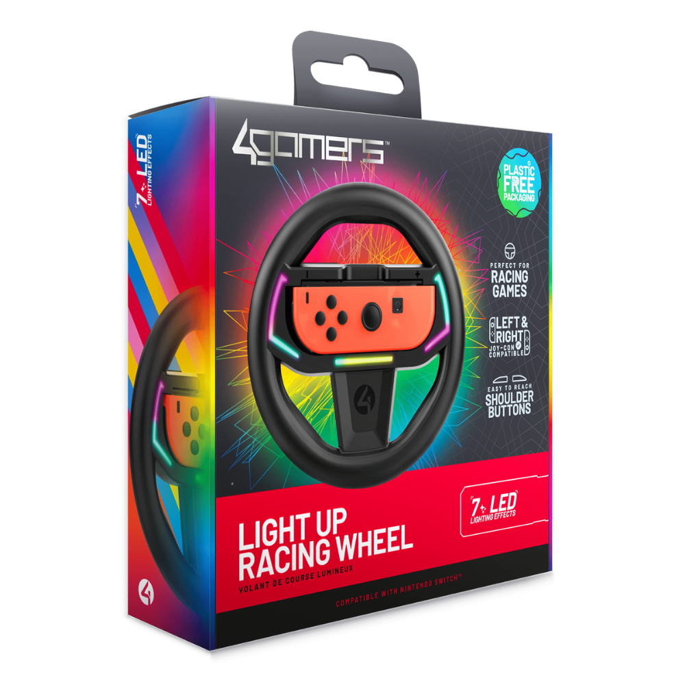 Foto 7 pulgar | Volante De Carreras 4gamers Racing Wheel Led: Compatible Con Joy-con De Nintendo Switch