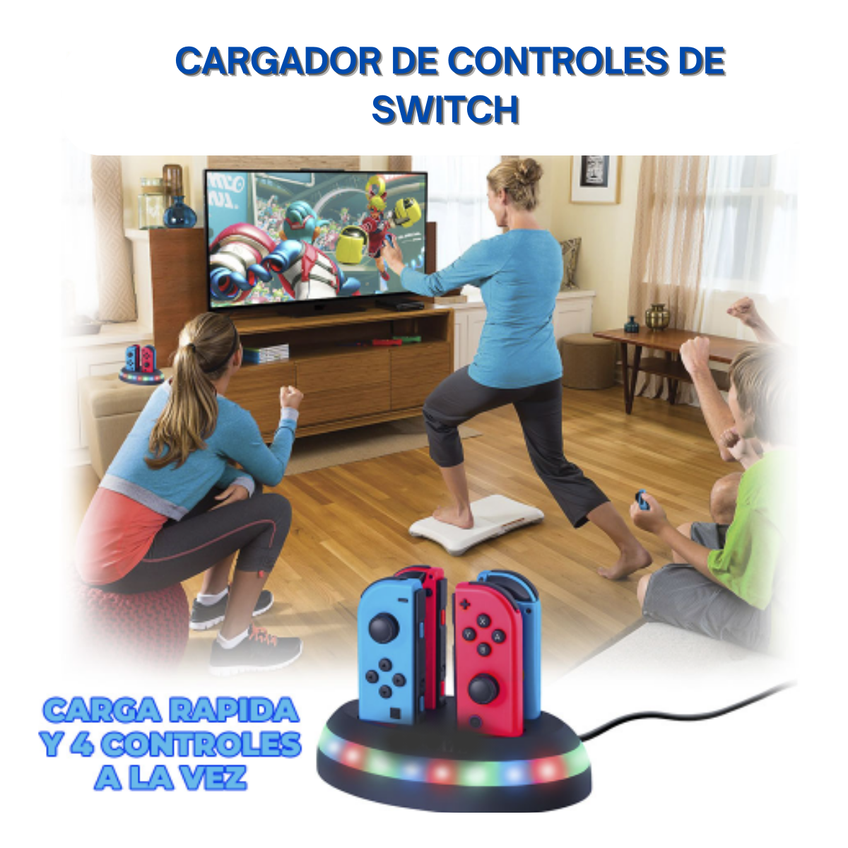 Foto 5 pulgar | Estación de Carga Rápida para Nintendo Switch Joy-Con - Carga 4 Mandos Simultáneamente