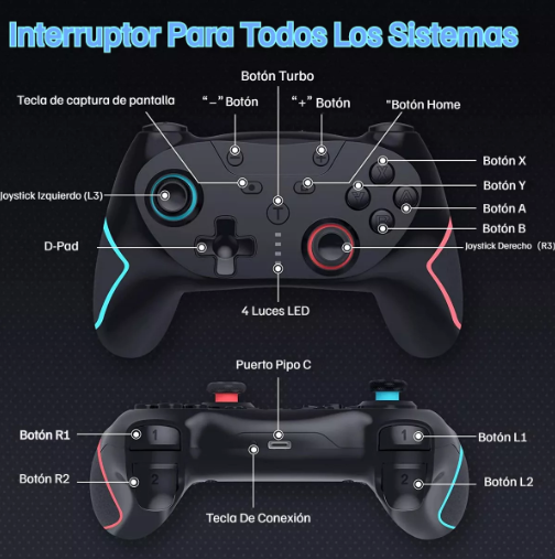 Foto 3 pulgar | Control Inalámbrico Xtellar Inalámbrico Para Nintendo Switch