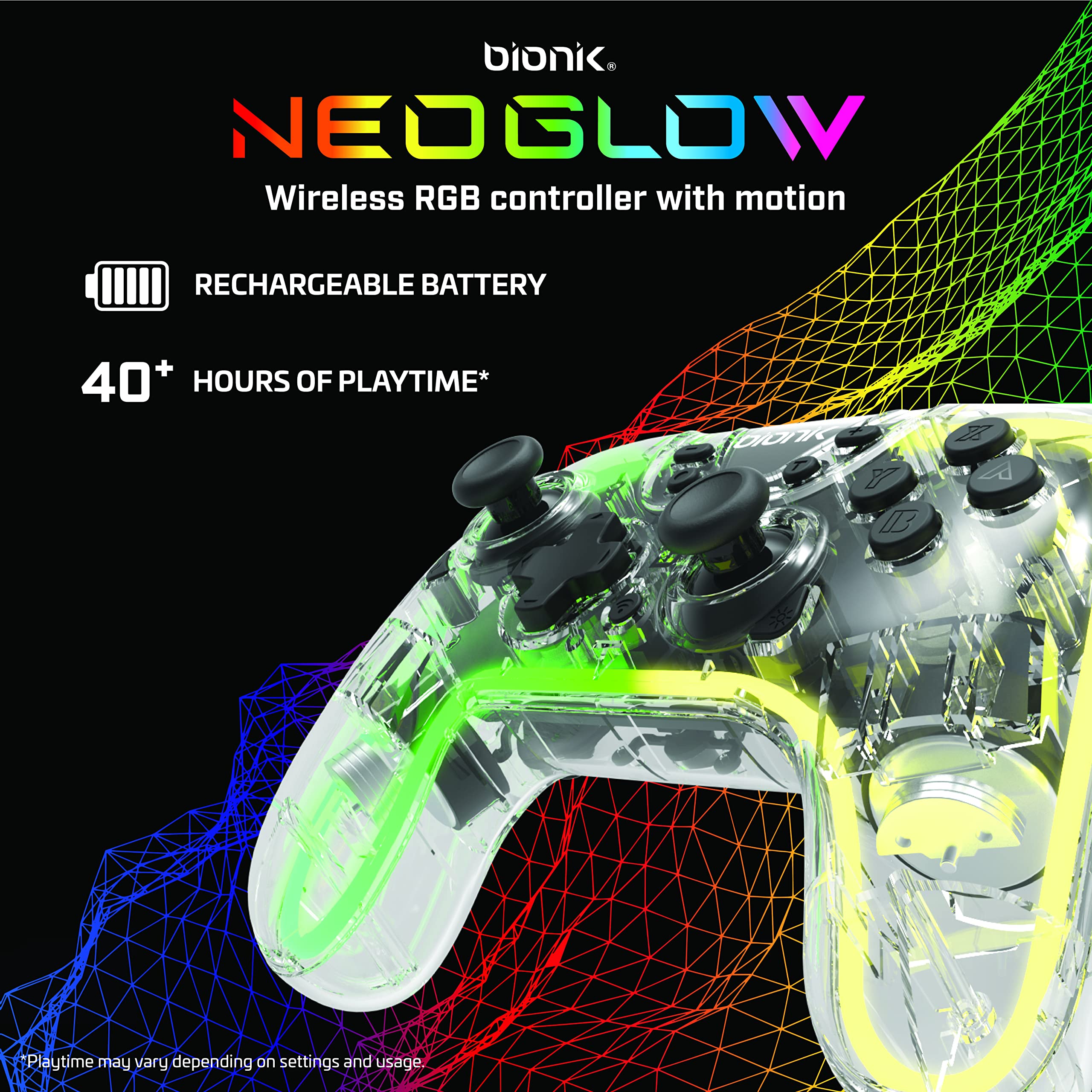Foto 3 pulgar | Mando Inalámbrico Bionik Neo Glow Nintendo Switch Rgb - Venta Internacional.