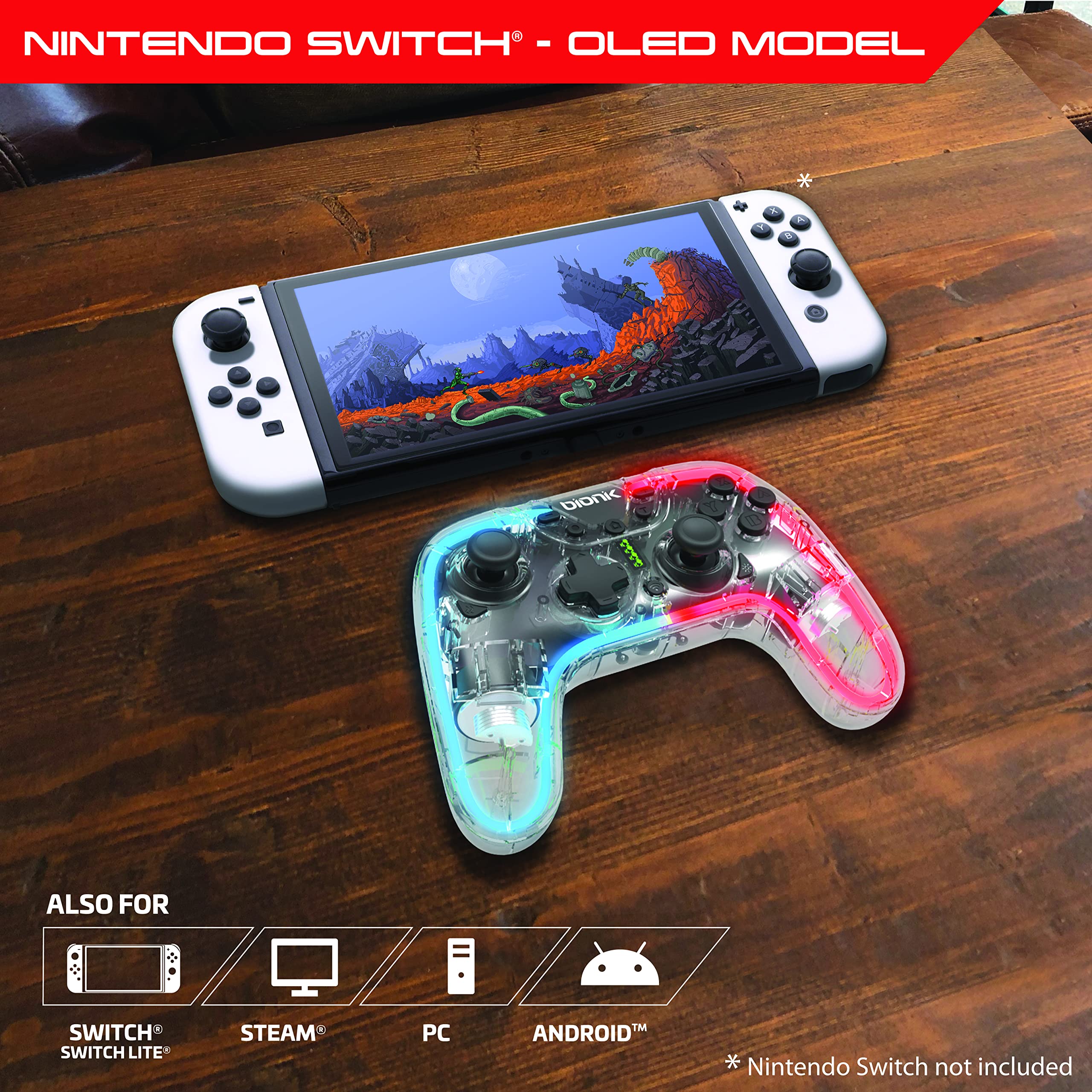 Foto 5 pulgar | Mando Inalámbrico Bionik Neo Glow Nintendo Switch Rgb - Venta Internacional.
