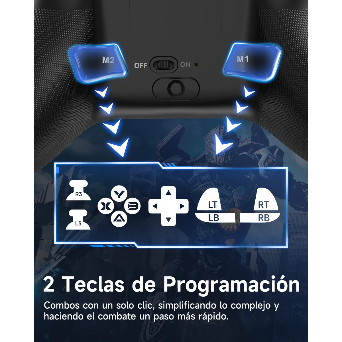 Foto 5 pulgar | Control Bluetooth Para Pc Android  Nintendo Switch Eo Safe Imports Esi-20083 Negro