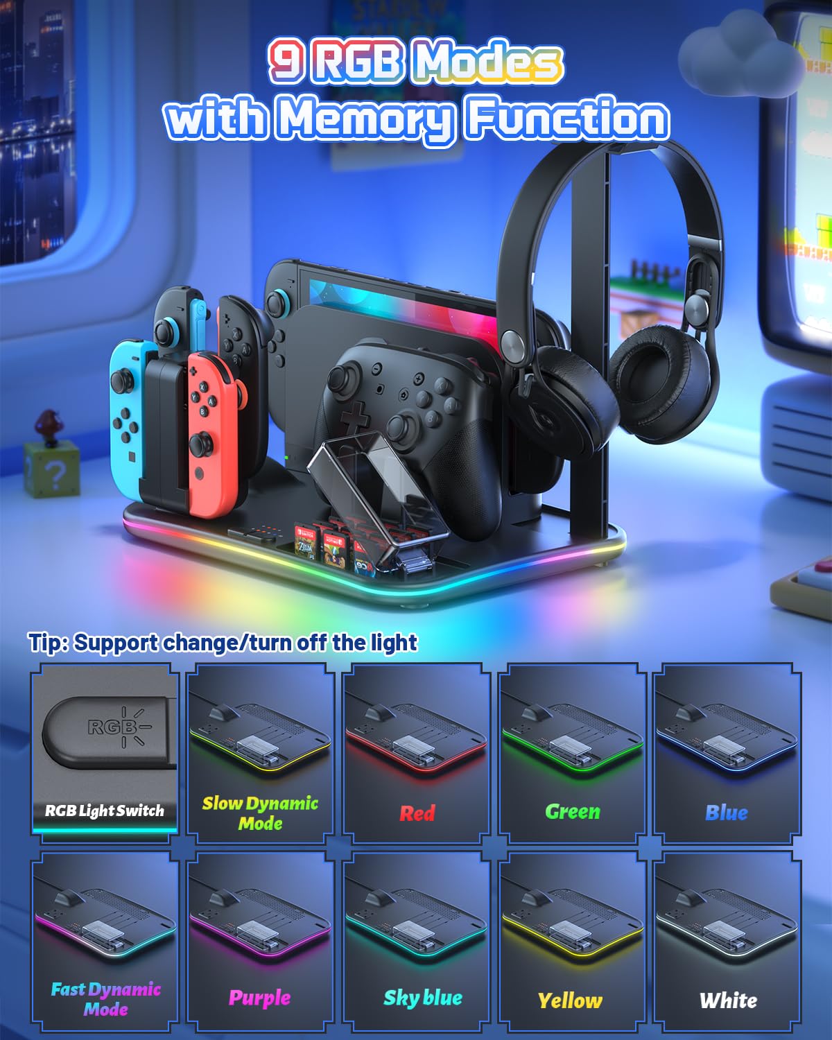 Foto 4 | [base De Carga] Base De Carga Y Organizador Fastsnail Para Nintendo Switch 2/1/oled - Venta Internacional.