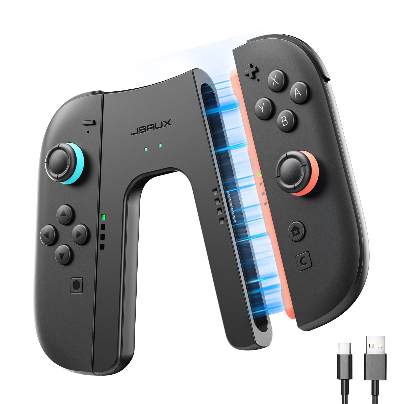 Foto 2 pulgar | Empuñadura De Carga Jsaux Switch 2 Para Nintendo Switch 2 Negra - Venta Internacional.