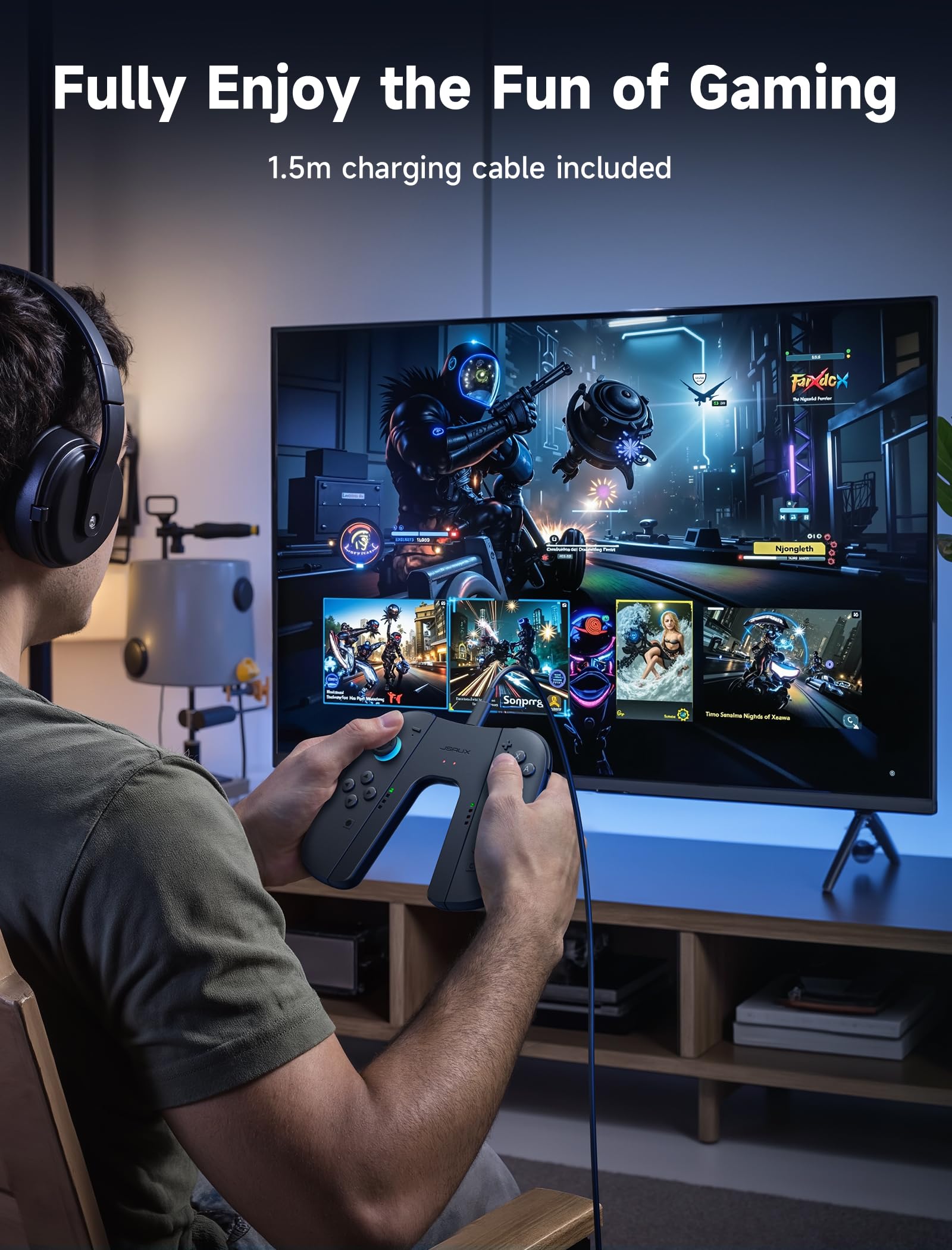 Foto 7 pulgar | Empuñadura De Carga Jsaux Switch 2 Para Nintendo Switch 2 Negra - Venta Internacional.