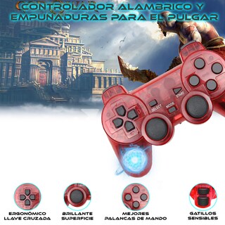 Foto 5 | Control Alámbrico Store Cline Rojo para PlayStation 2