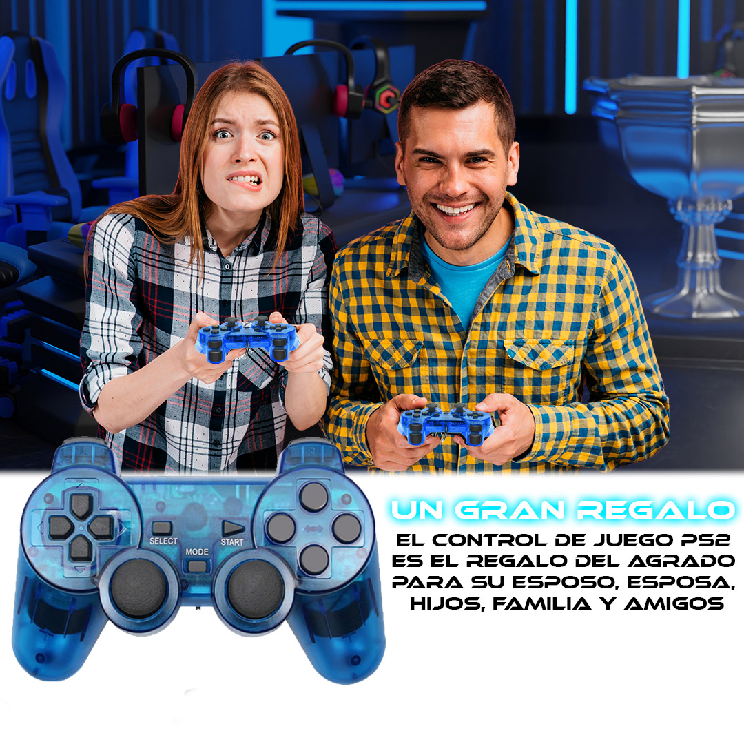 Foto 6 | Control Alámbrico Store Cline Azul para PlayStation 2