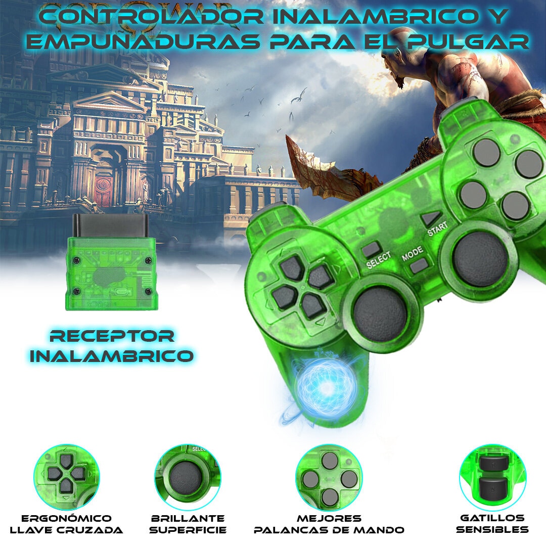 Foto 5 | Control Inalámbrico para Ps2 Store Cline Verde