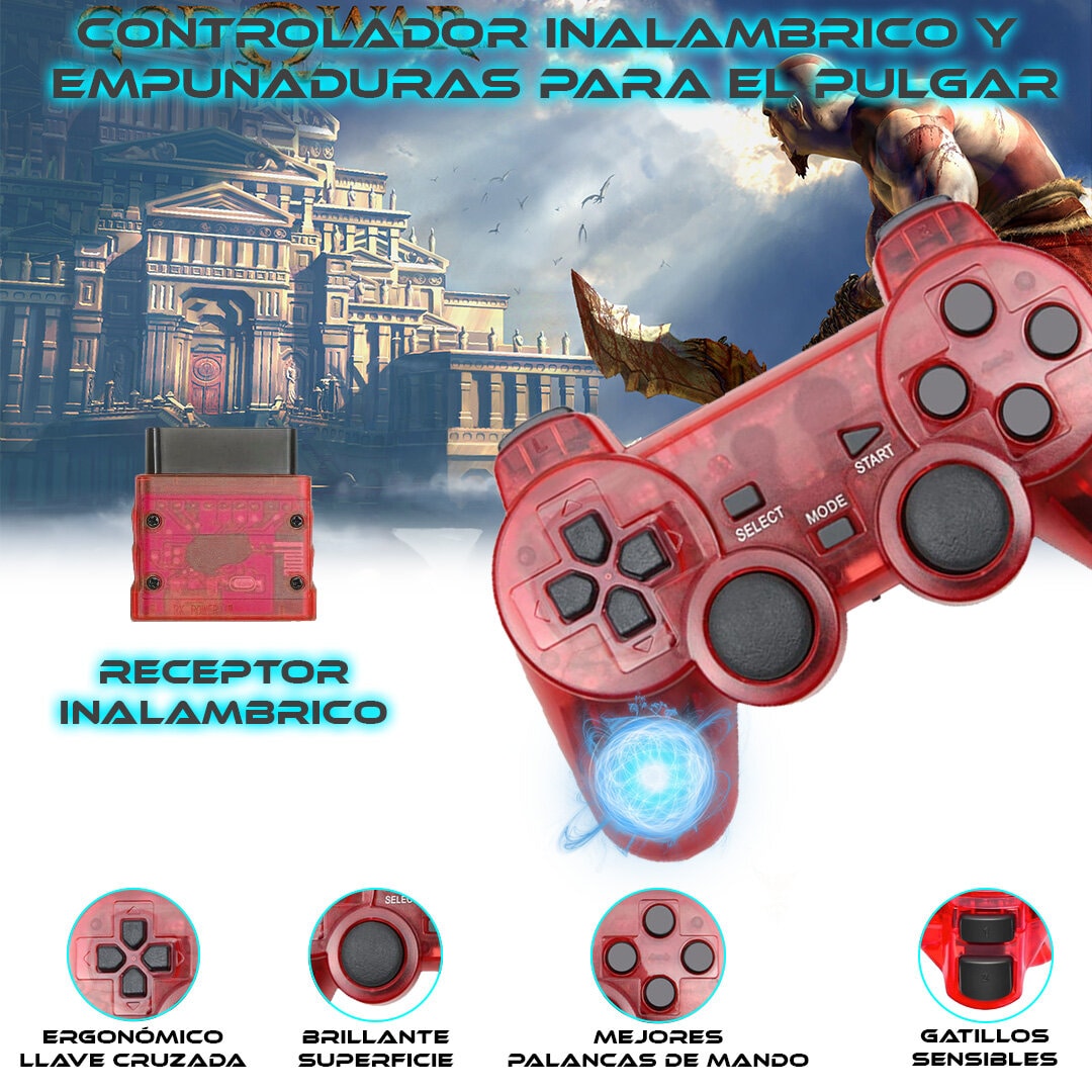 Foto 5 | Control Inalámbrico para Ps2 Store Cline Rojo