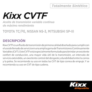 Foto 2 | Aceite Para Transmisión Automática Sintético Kixx Cvtf, 1l