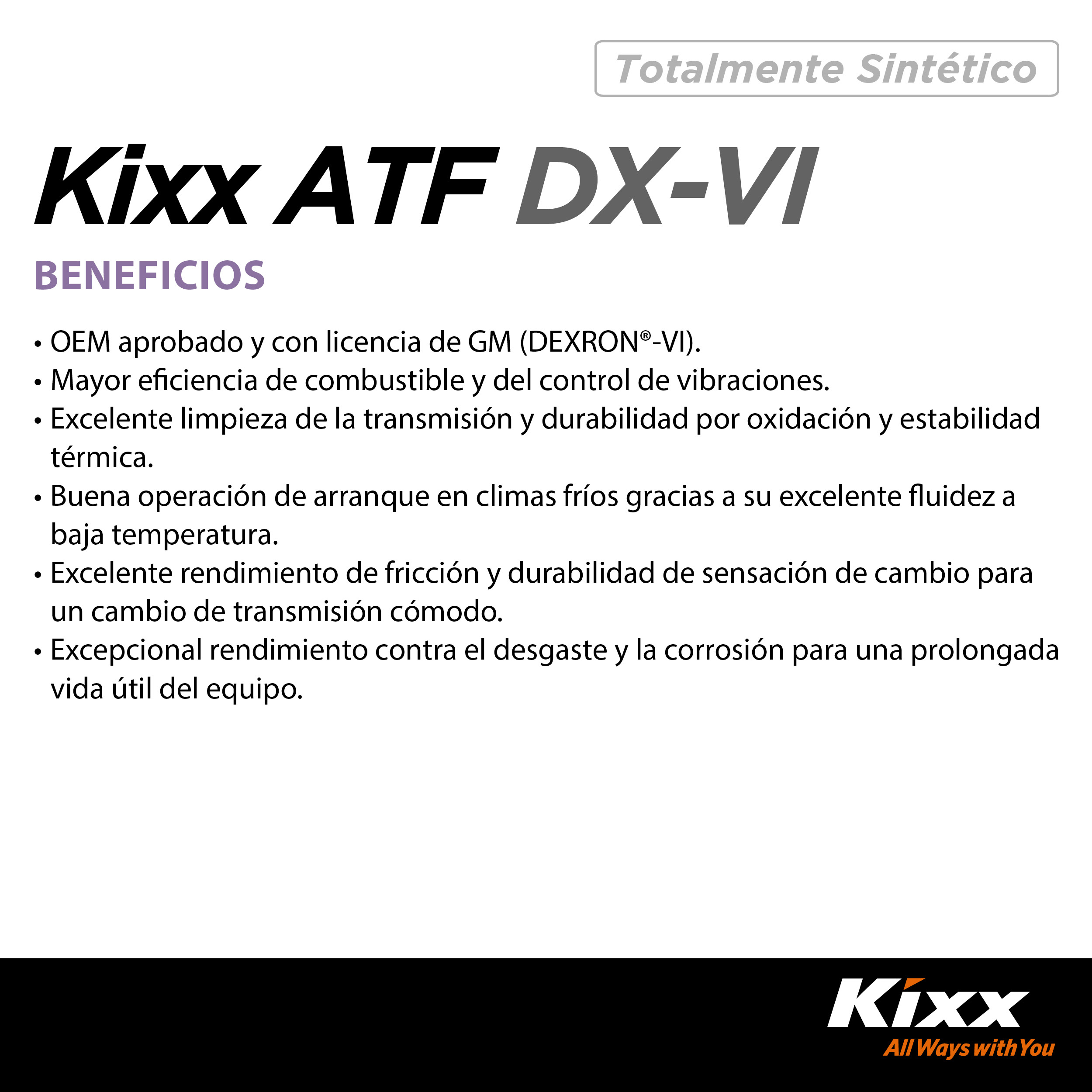 Foto 3 | Aceite Para Transmisión Automática Sintético Kixx Atf Dx Vi, 4l