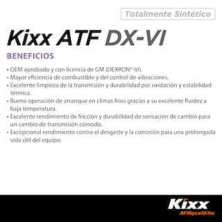 Foto 3 | Aceite Para Transmisión Automática Sintético Kixx Atf Dx Vi, 4l