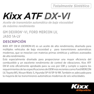Foto 2 | Aceite Para Transmisión Automática Sintético Kixx Atf Dx Vi, 1l
