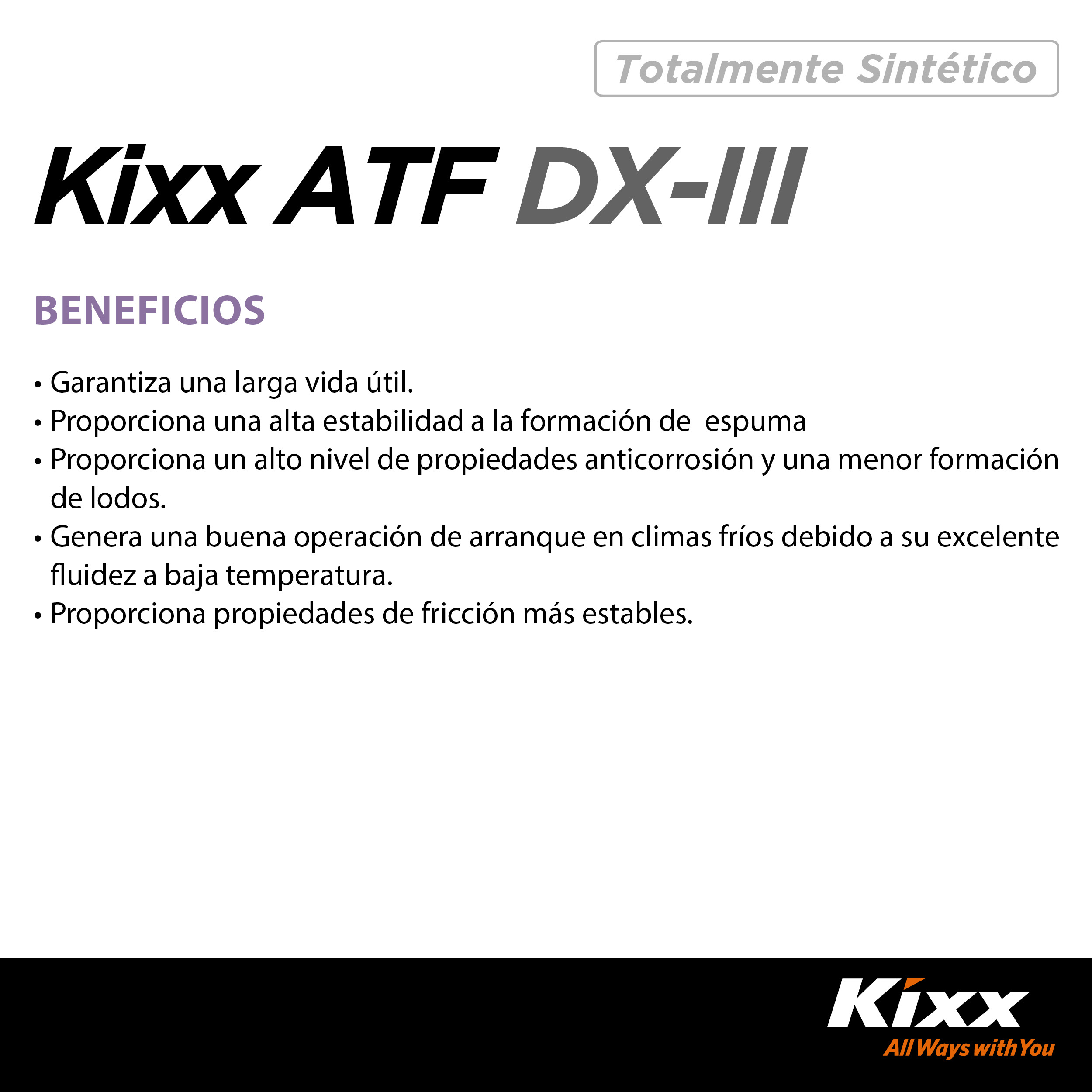 Foto 3 | Aceite Para Transmisión Automática Kixx Sintético Atf Dx-iii, 4l