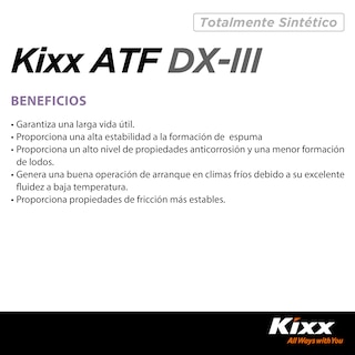 Foto 3 | Aceite Para Transmisión Automática Kixx Sintético Atf Dx-iii, 4l