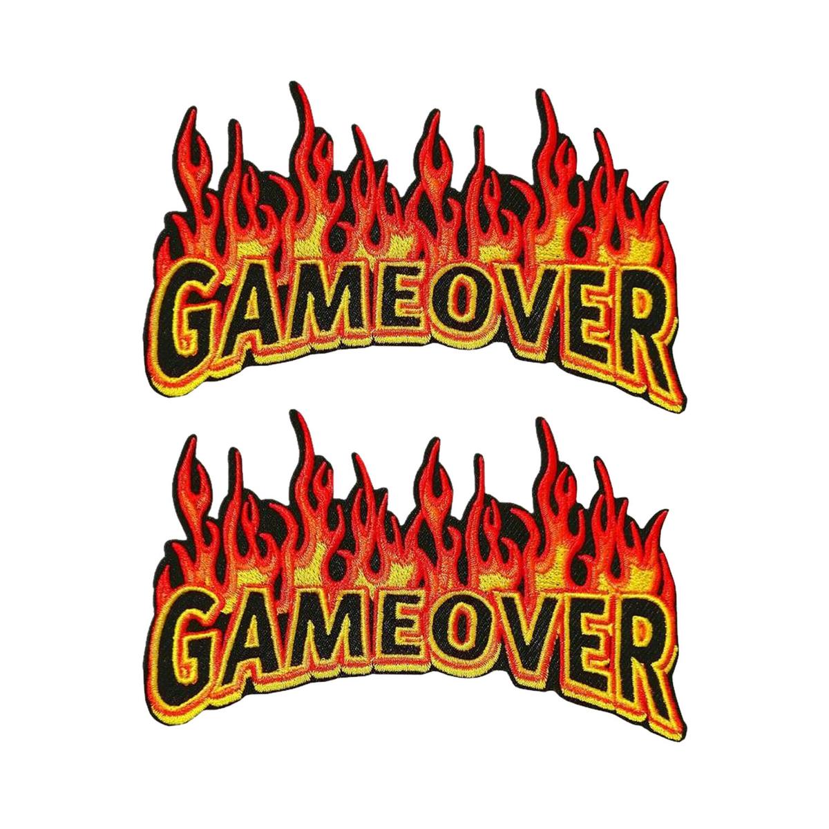 Parches Bordados Gameover  Patchpros  Mxtis-002  Gameover  Amarillo/rojo