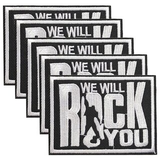 Foto 2 | Parches Bordados Prácticos Patchpros Mxock-005 We Will Rock You Negro/blanco