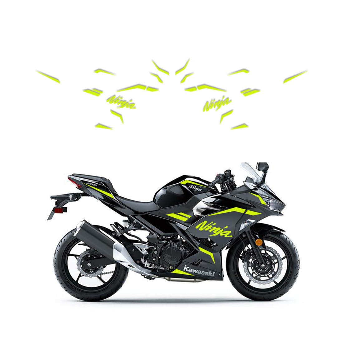 Foto 2 pulgar | Kit De Pegatinas Gráficas Para Motocicletas Ninja 400, Color Amarillo - Venta Internacional.