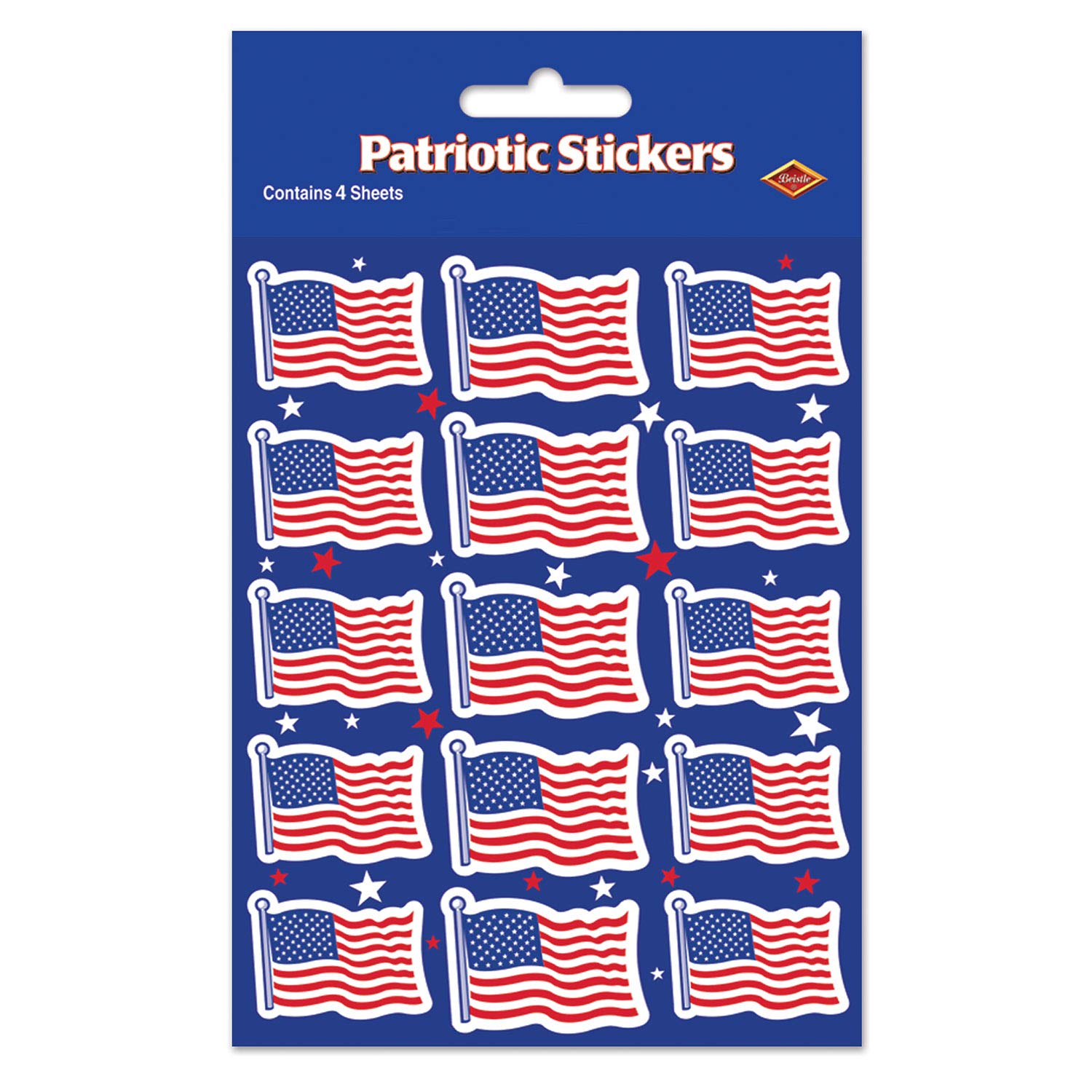 Foto 1 | Pegatinas Beistle Con La Bandera De Estados Unidos, 4 Hojas, Fiesta Patriótica, Alta Q - Venta Internacional.