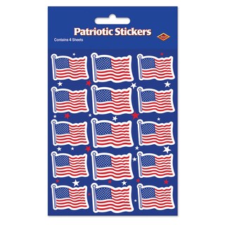 Foto 1 | Pegatinas Beistle Con La Bandera De Estados Unidos, 4 Hojas, Fiesta Patriótica, Alta Q - Venta Internacional.