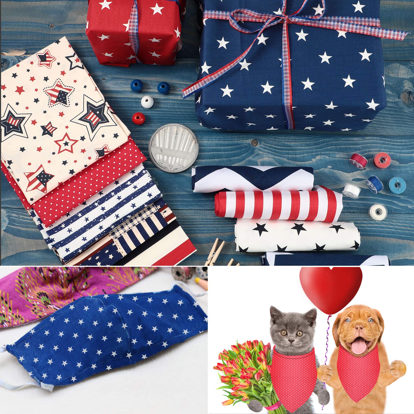 Foto 8 pulgar | Parches Tatuo Patriotic Fat Quarters de Tela 12 Unidades - Venta Internacional
