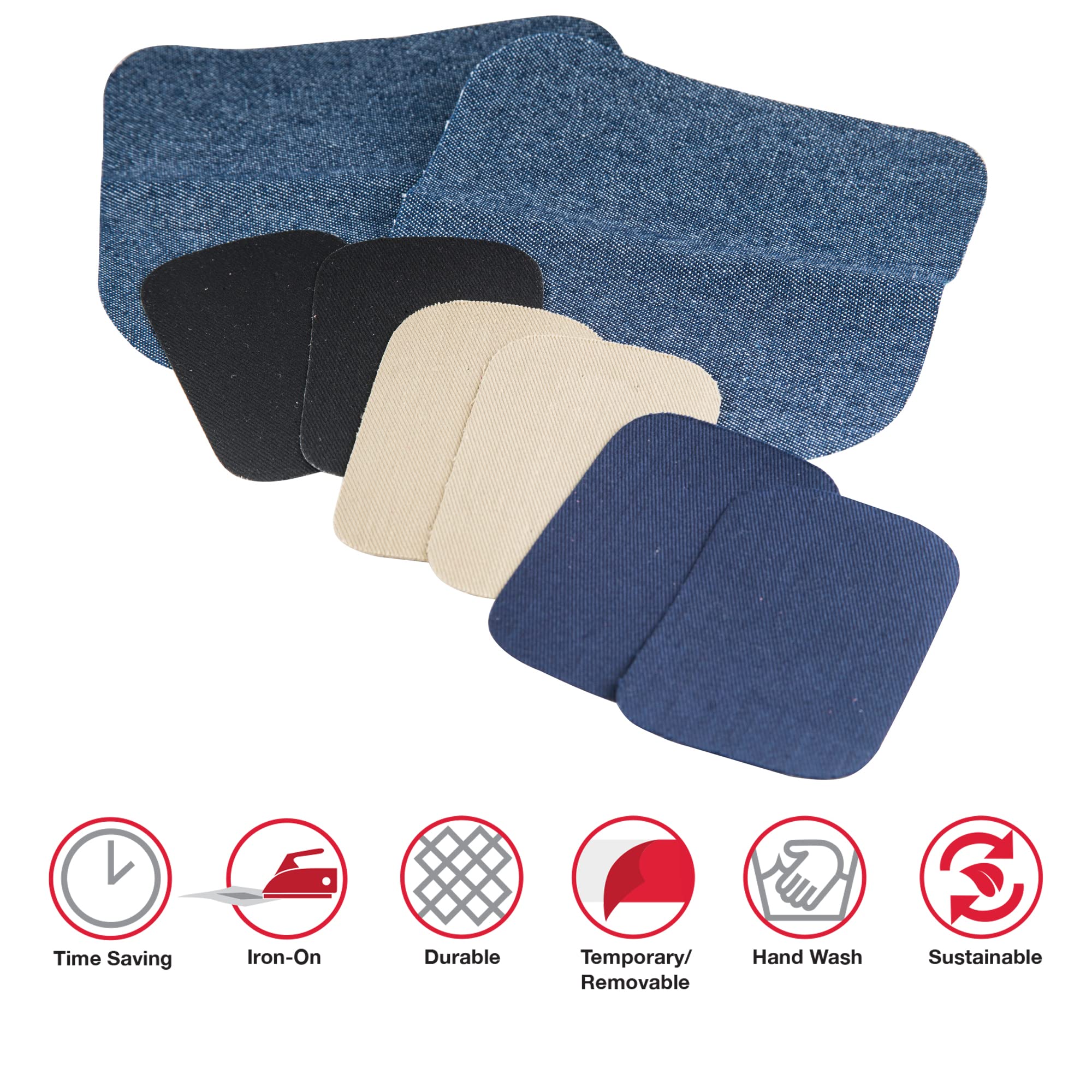 Foto 4 pulgar | Combinación De Parches Termoadhesivos Singer De Mezclilla Y Sarga, 8 Piezas Surtidas - Venta Internacional.