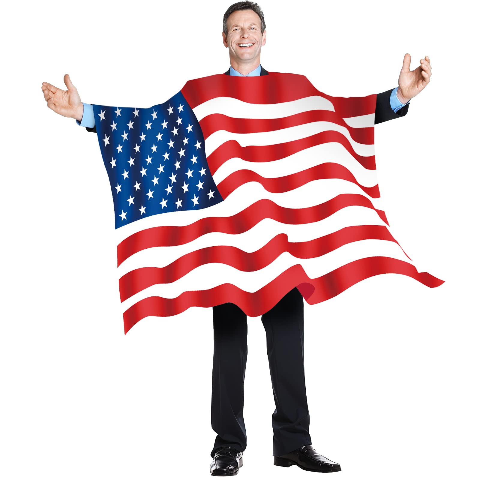 Foto 1 | Capa Para Adulto Con La Bandera Estadounidense De Costume Domestar - Venta Internacional.