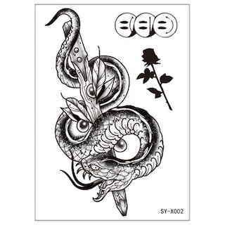 Foto 1 | Adhesivo Temporal Para Tatuaje Mamba Flower Marks Death Snake - Venta Internacional.