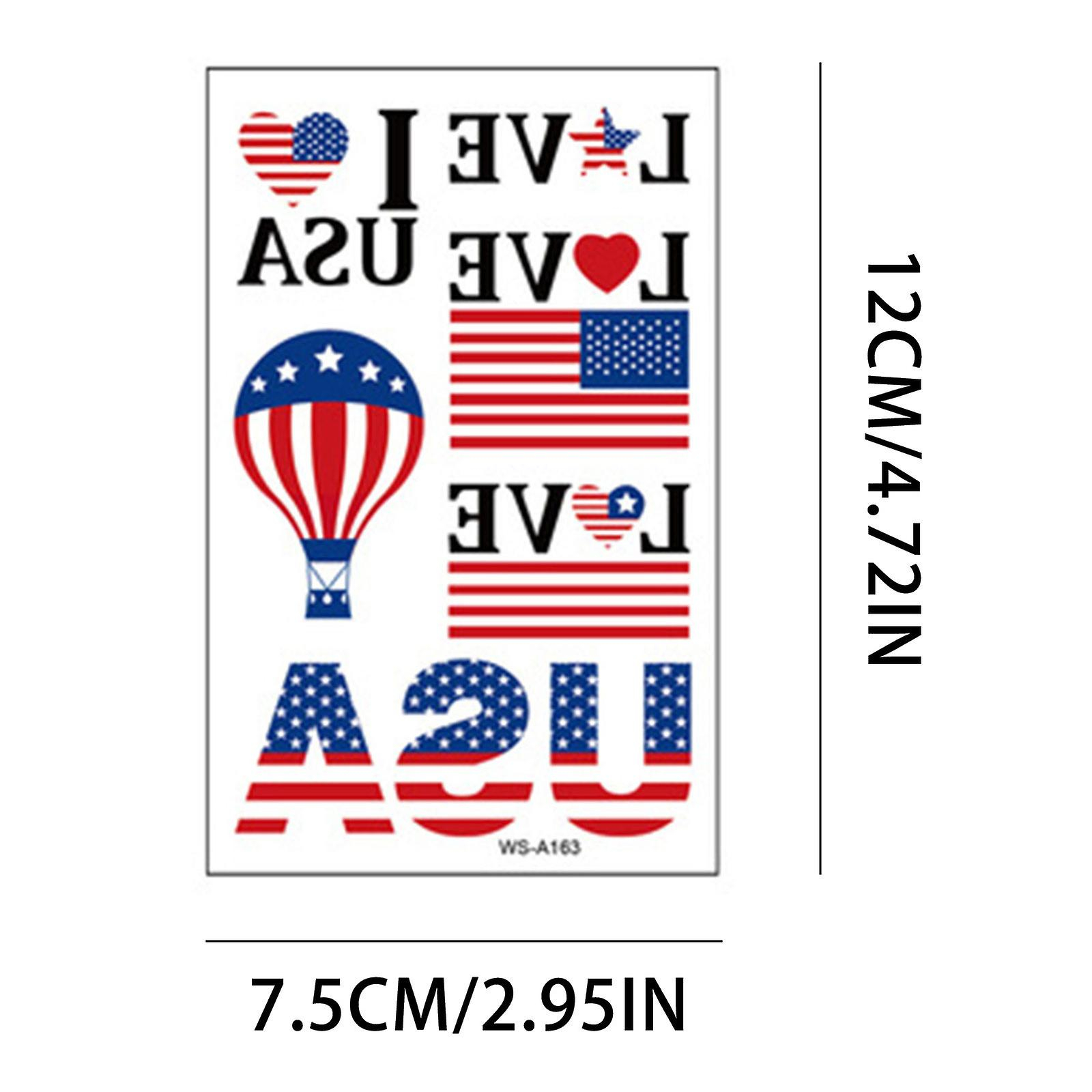 Foto 2 pulgar | Adhesivo De Tatuaje Huoguo  Impermeable  Bandera Americana De La Independencia - Venta Internacional.