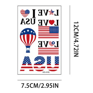 Foto 1 | Adhesivo De Tatuaje Huoguo Impermeable Bandera Americana De La Independencia - Venta Internacional.