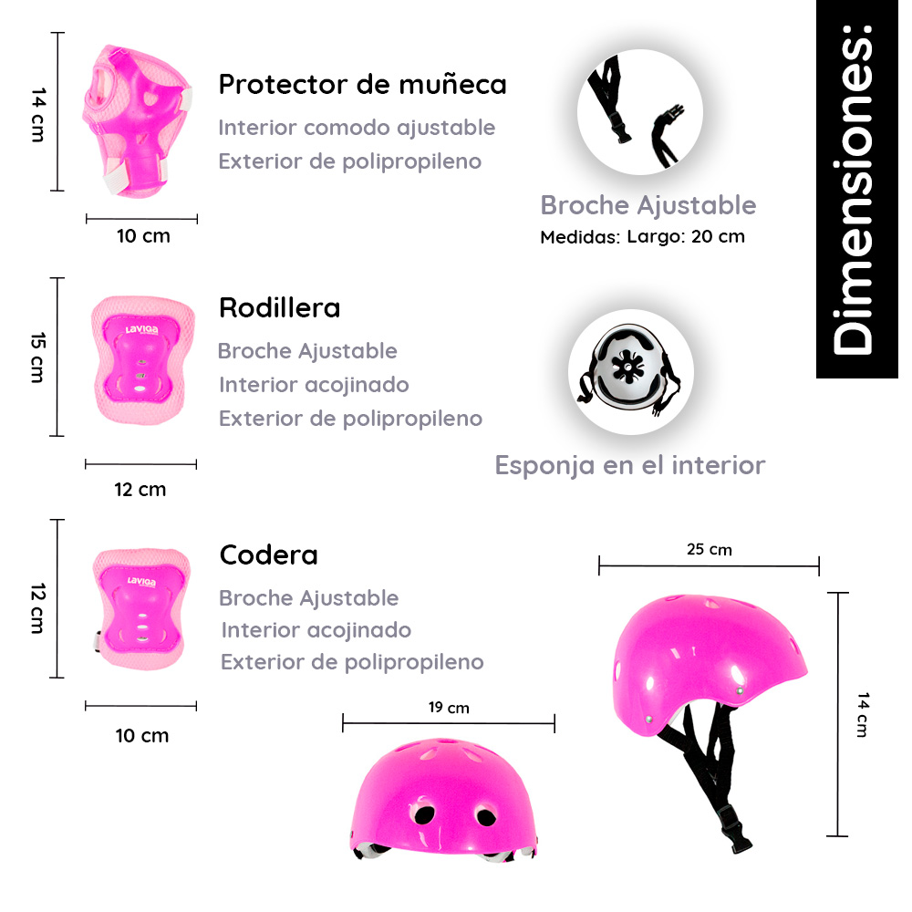 Foto 3 pulgar | Casco para Bicicleta Juvenil LAVIGA color Rosa con Protecciones Ajustables