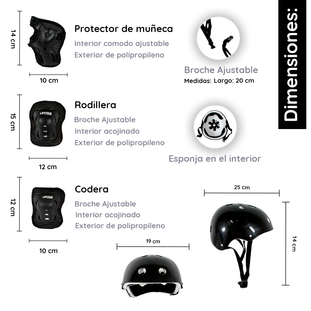 Foto 3 pulgar | Casco para Bicicleta Juvenil LAVIGA color Negro con Protecciones Ajustables