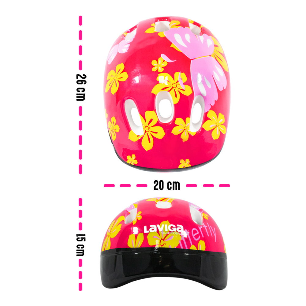 Foto 3 pulgar | Casco para Bicicleta Laviga para Niños Diseño Flores Rojo de Poliestireno