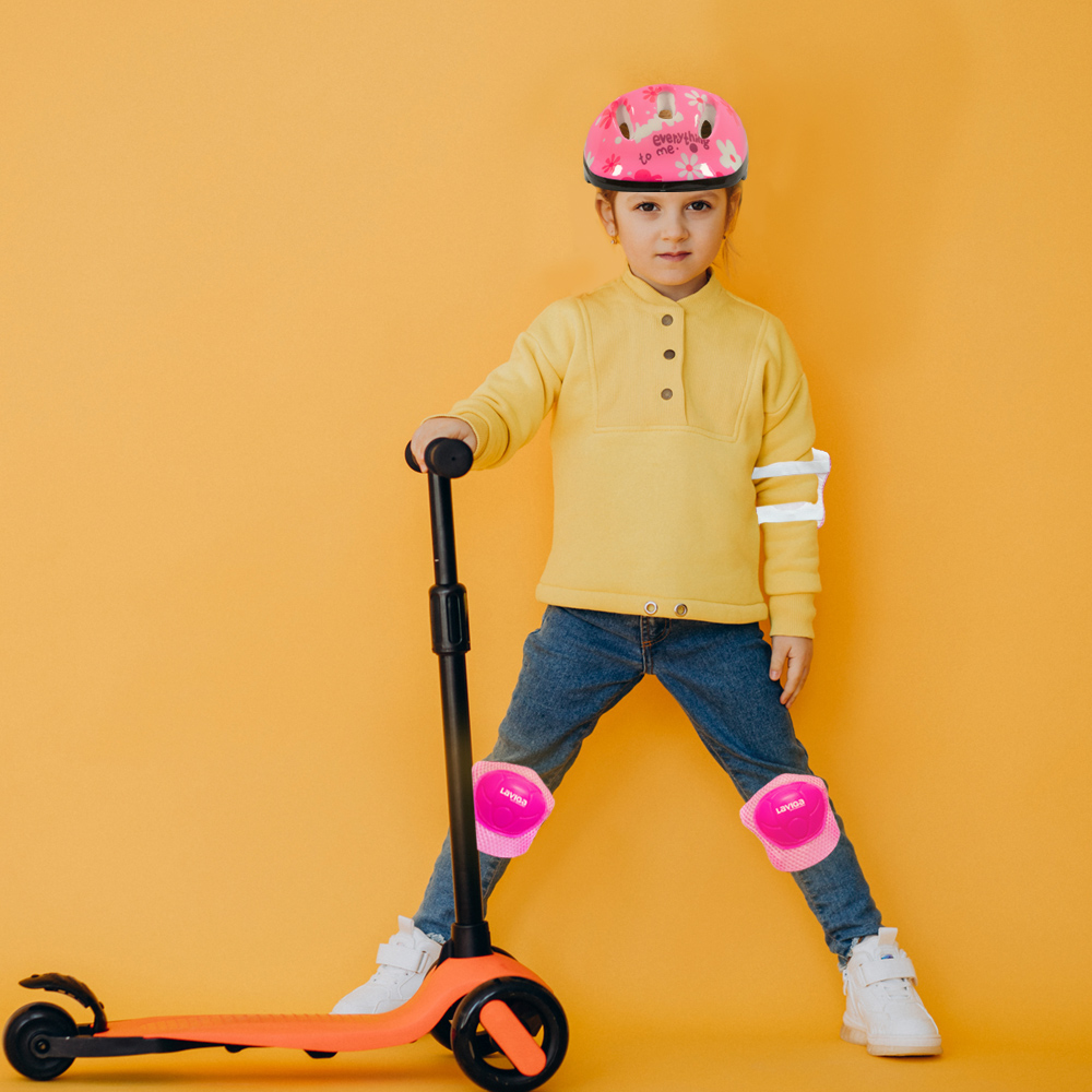 Foto 4 pulgar | Casco para Bicicleta Laviga para Niña Diseño Flores Rosas de Poliestireno