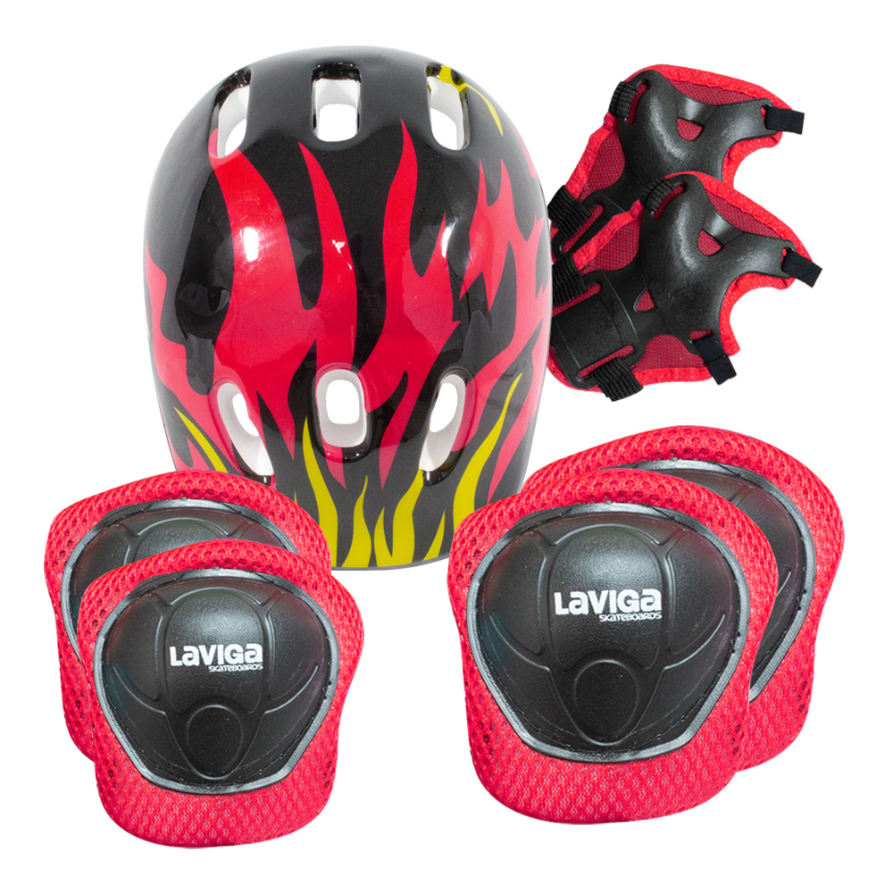 Casco para Bicicleta de Niños Diseño Fuego Llamas color Negro Poliestireno Confortable