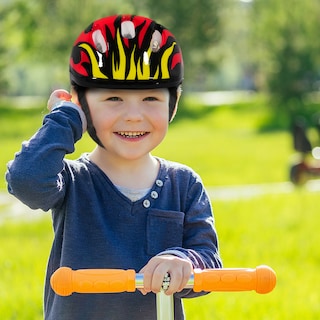Foto 3 | Casco para Bicicleta de Niños Diseño Fuego Llamas color Negro Poliestireno Confortable