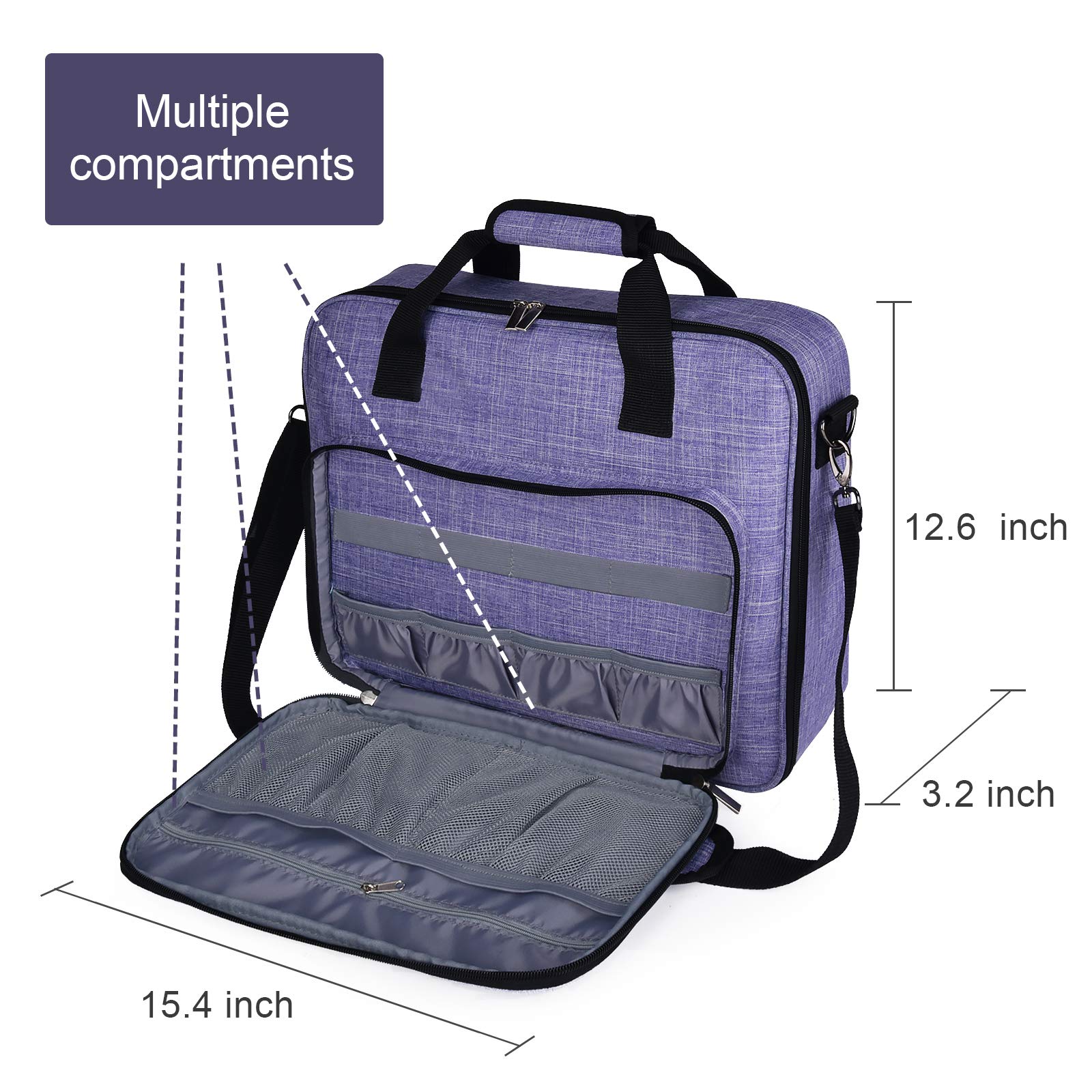 Foto 5 pulgar | Bolsa Organizadora De Bordados Baglher Con Punto De Cruz, Tamaño Grande, Color Morado - Venta Internacional.