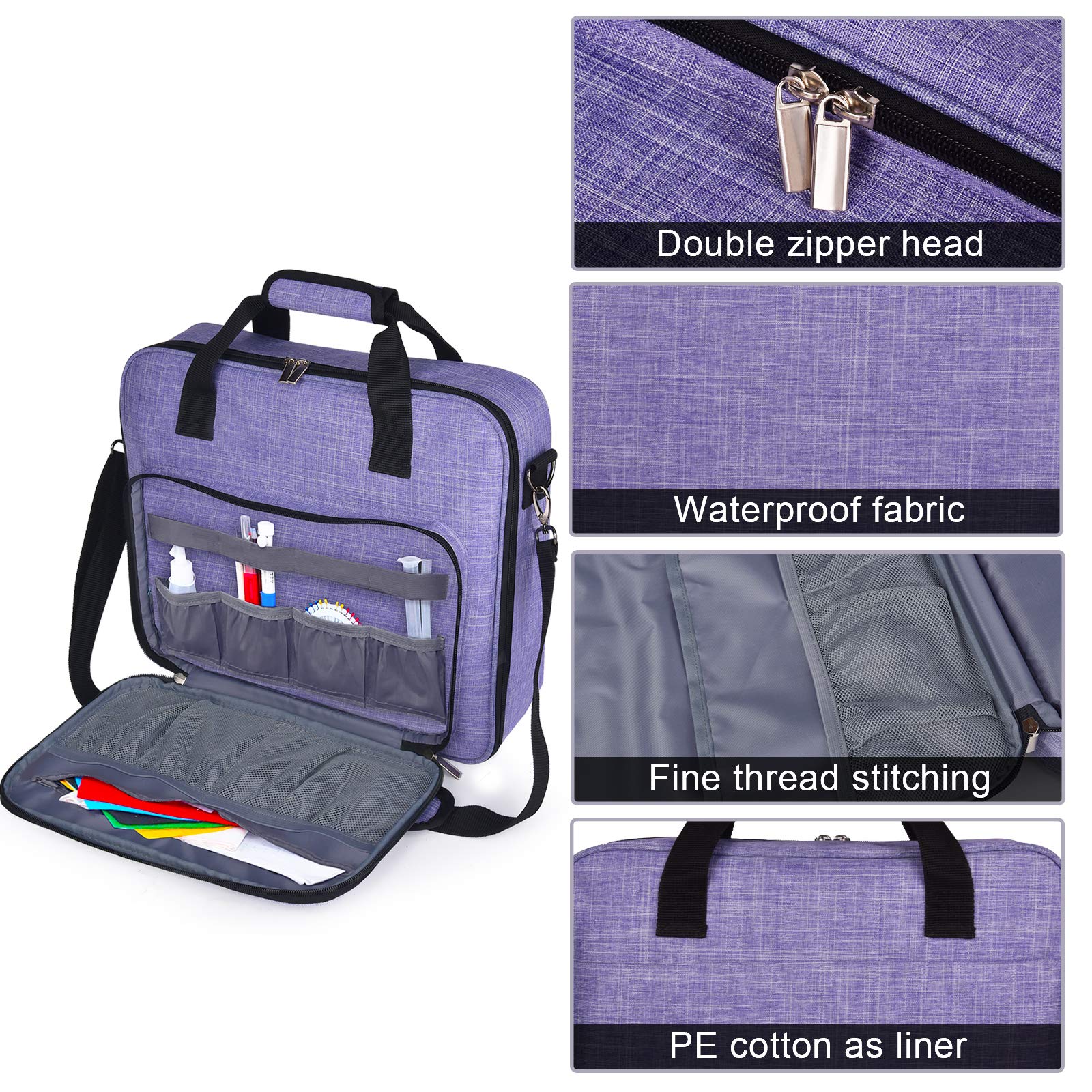 Foto 7 pulgar | Bolsa Organizadora De Bordados Baglher Con Punto De Cruz, Tamaño Grande, Color Morado - Venta Internacional.
