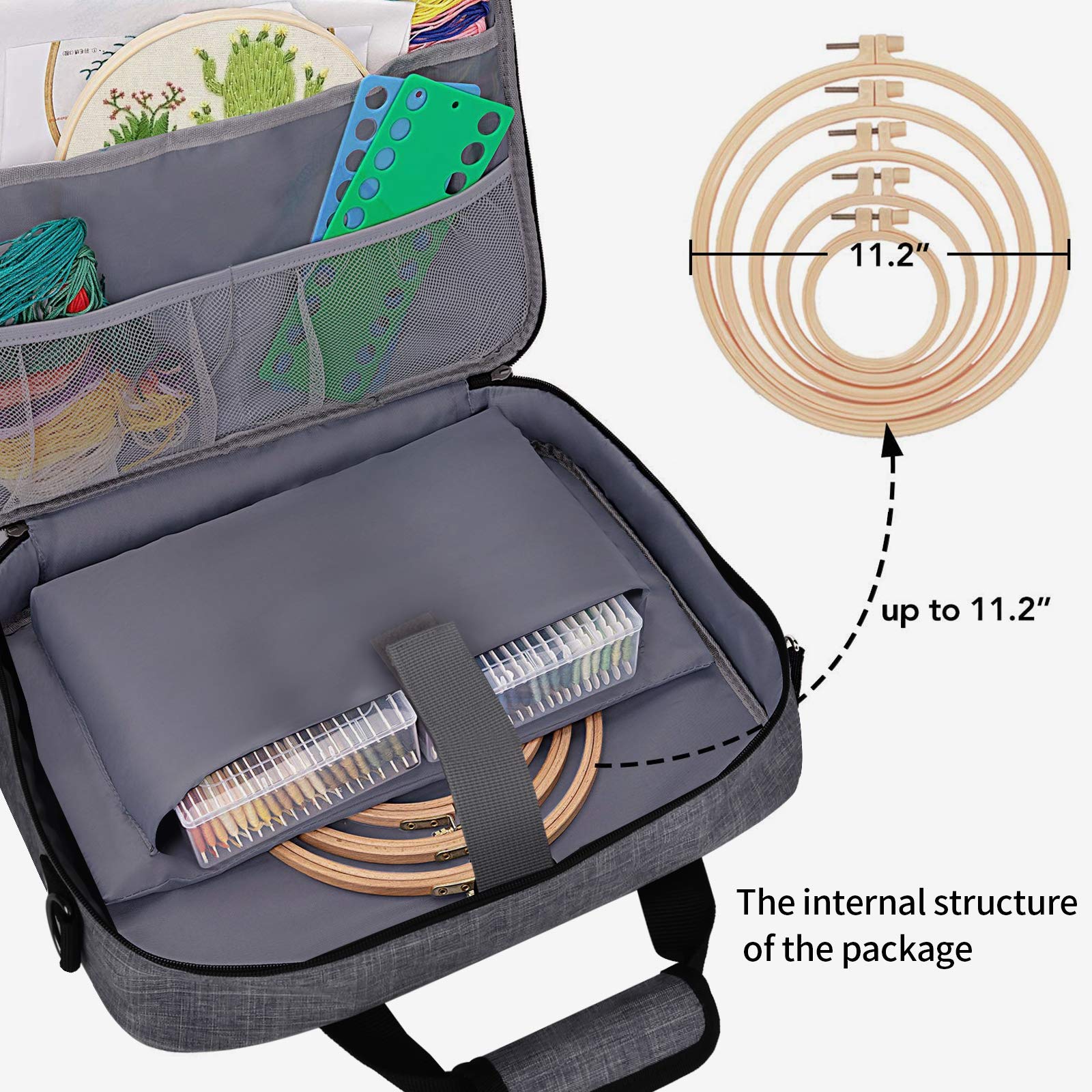 Foto 3 pulgar | Bolsa Organizadora De Bordados Baglher, Punto De Cruz, Grande, Gris - Venta Internacional.