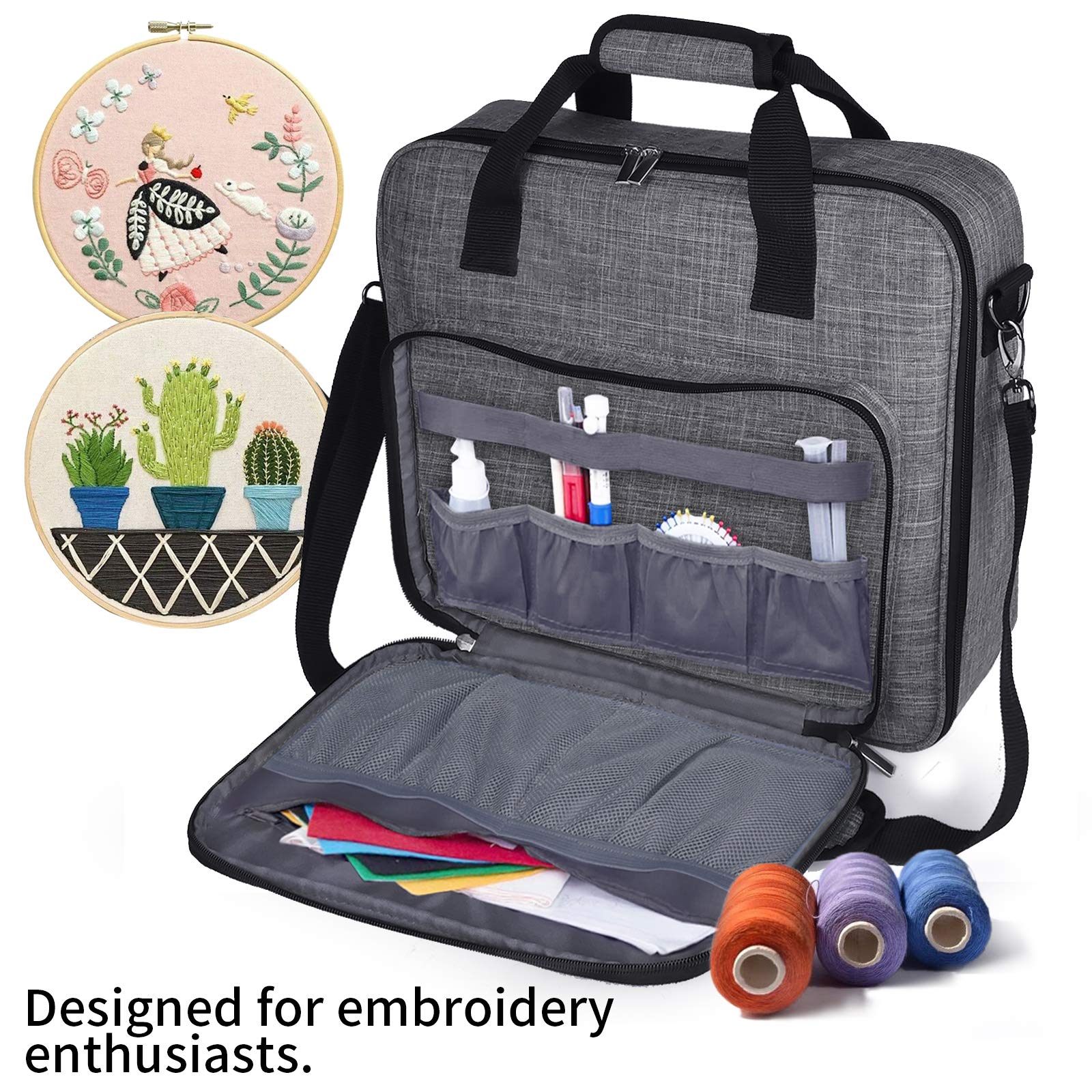 Foto 4 pulgar | Bolsa Organizadora De Bordados Baglher, Punto De Cruz, Grande, Gris - Venta Internacional.
