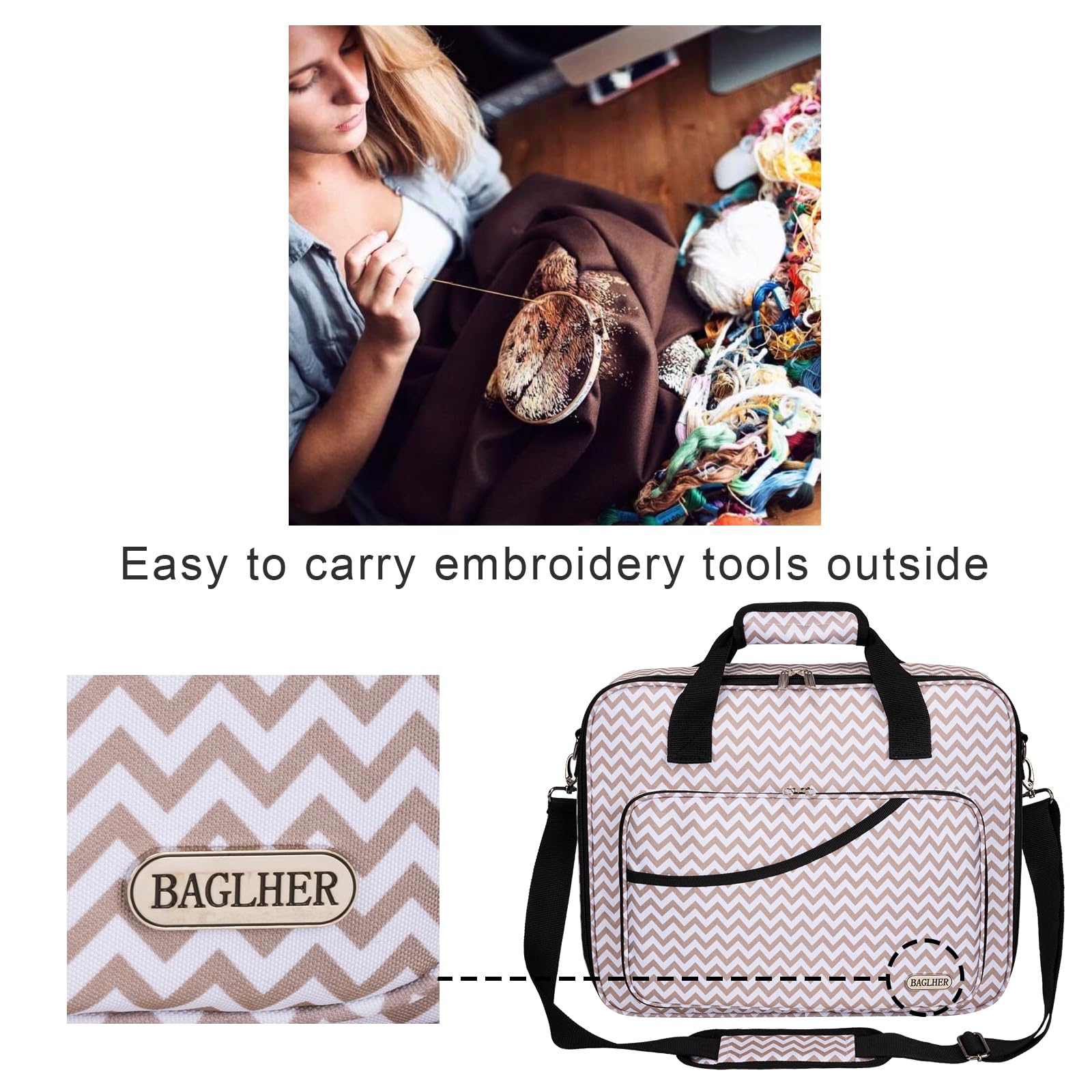Foto 7 pulgar | Bolsa Organizadora de Bordado Baglher - Venta Internacional