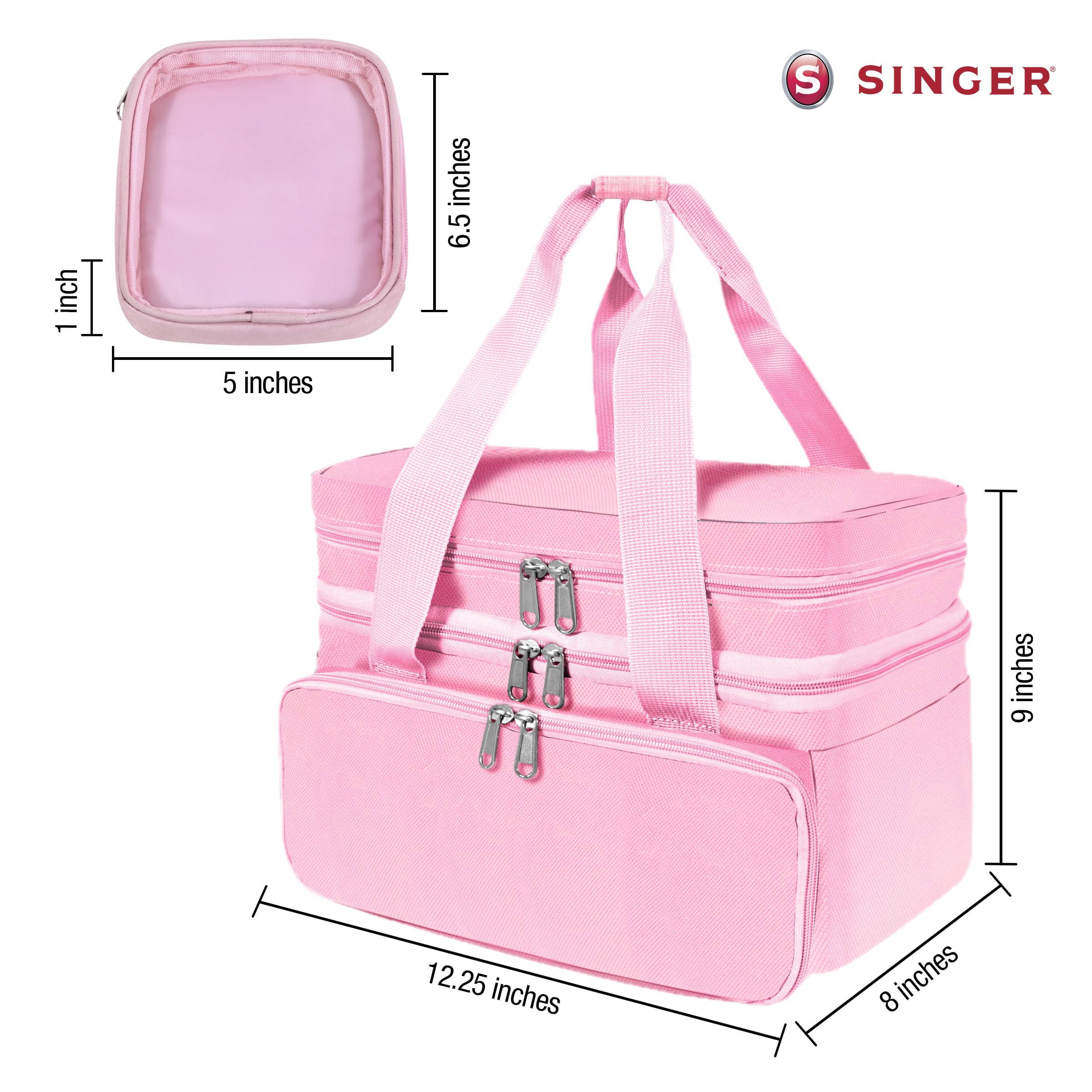 Foto 7 pulgar | Bolsa Organizadora de Accesorios de Costura Singer Doble Capa Rosa - Venta Internacional
