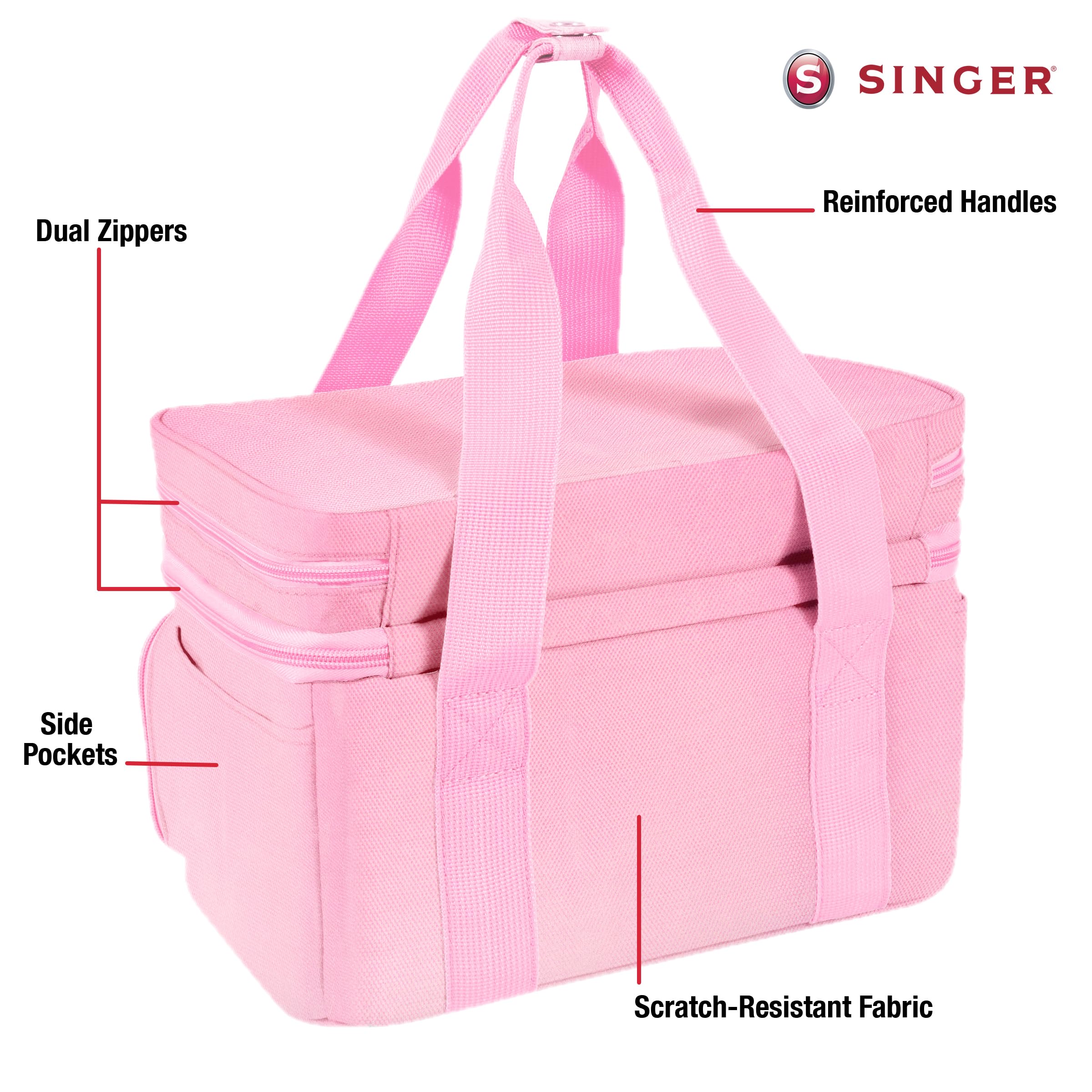 Foto 8 pulgar | Bolsa Organizadora de Accesorios de Costura Singer Doble Capa Rosa - Venta Internacional